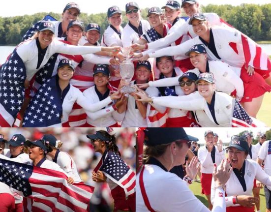 Đội tuyển Mỹ ăn mừng chiến thắng tại Solheim Cup 2024