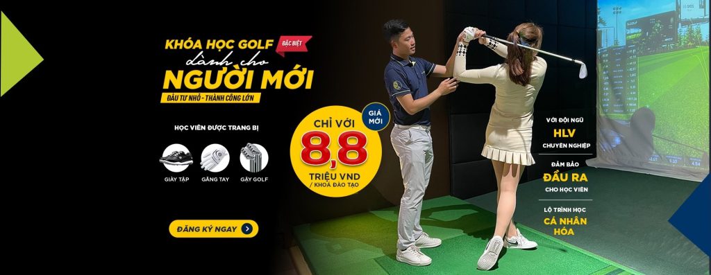 Khóa học golf Golf1 dành cho người mới - Đào tạo bài bản với huấn luyện viên chuyên nghiệp tại Golf1 Studio