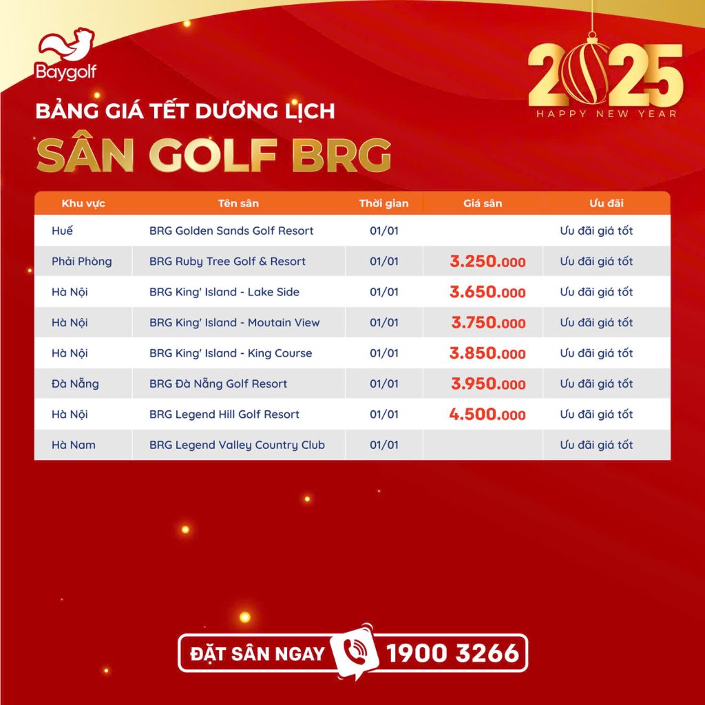 BẢNG GIÁ BAYGOLF