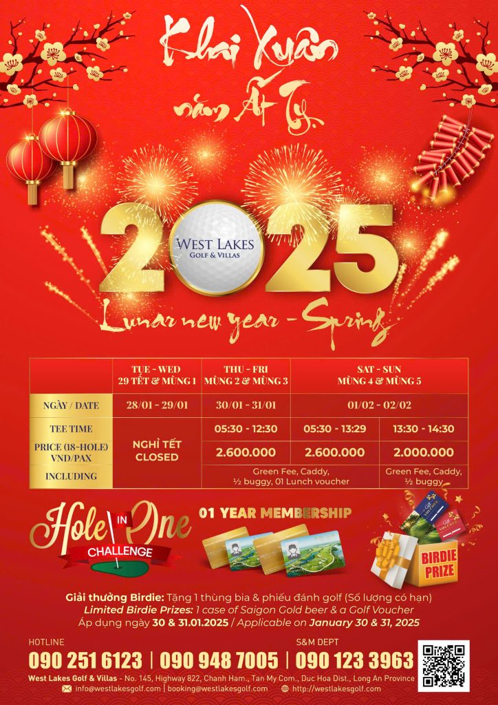 Chương Trình Tết Nguyên Đán 2025 Tại West Lakes Golf & Villa Long An