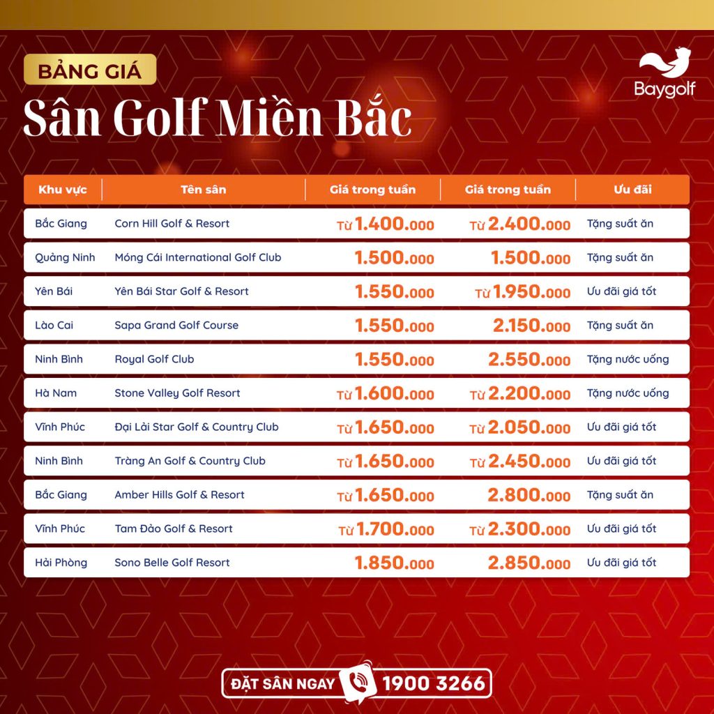 BẢNG GIÁ BAYGOLF