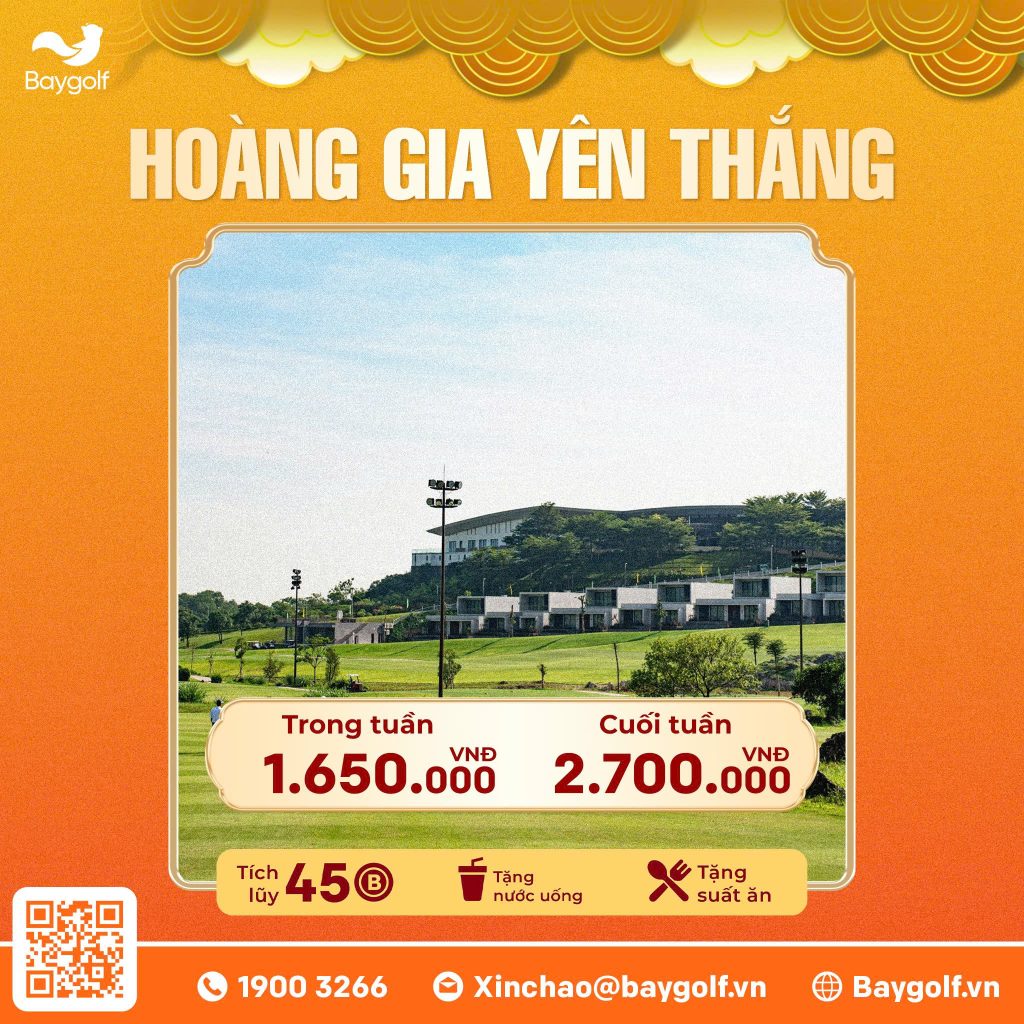 Tặng Coupon ăn trưa Sân golf Hoàng Gia Yên Thắng