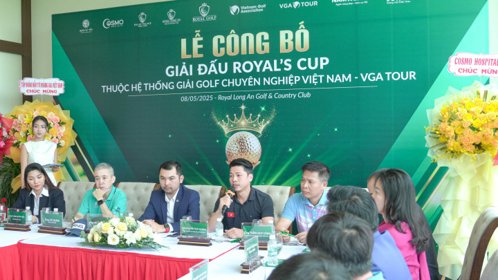 Ông Nguyễn Thái Dương - Phó Tổng Thư ký Hiệp hội Golf Việt Nam phát biểu trong lễ công bố giải Royal's Cup 2025