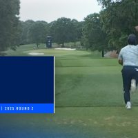 Si Woo Kim ăn mừng sau cú hole-in-one lịch sử tại hố số 6 PGA Championship 2025