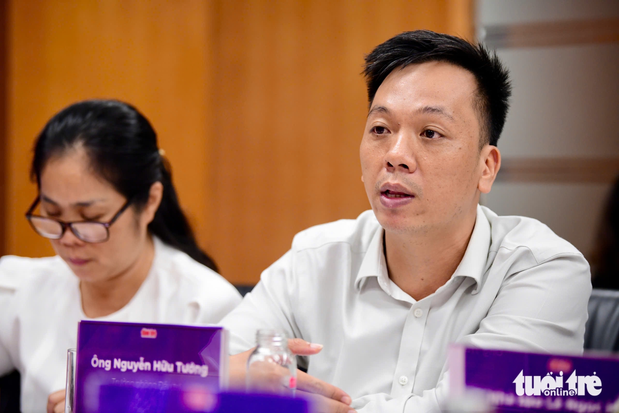 Ông Nguyễn Hữu Tướng - Trưởng phòng đầu tư Tập đoàn KN Holdings - nhấn mạnh tầm quan trọng của phát triển golf gắn liền với bất động sản nghỉ dưỡng - Ảnh: QUANG ĐỊNH