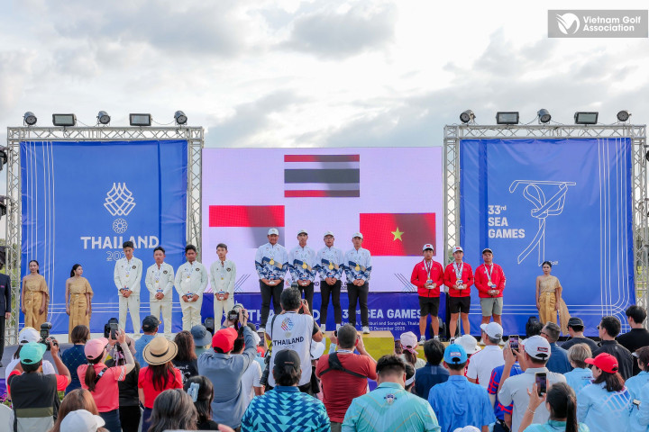 Golf Việt Nam SEA Games 33: 3 Huy Chương & Dấu Mốc Lịch Sử 1 Trao giai dong doi namm