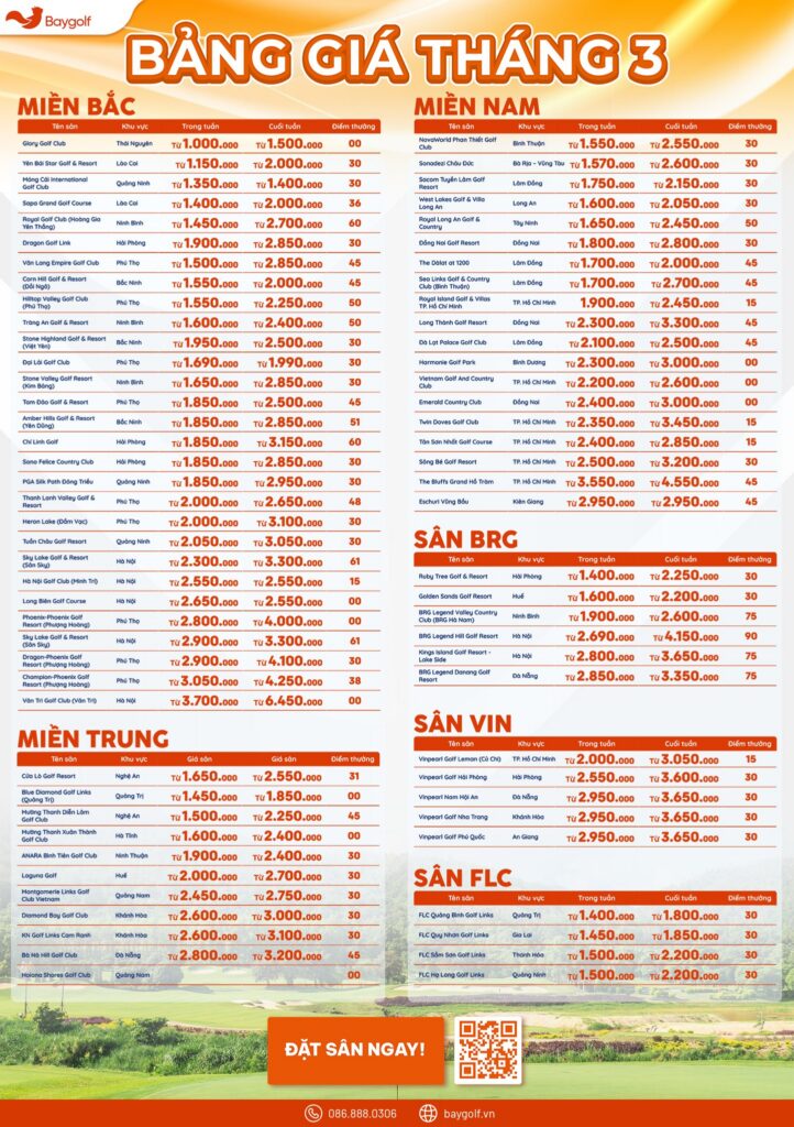 Đặt Sân Golf Tháng 3: Bạn Có Hẹn Với Những "Tọa Độ Xanh" Cùng Baygolf? 2 Đặt sân golf