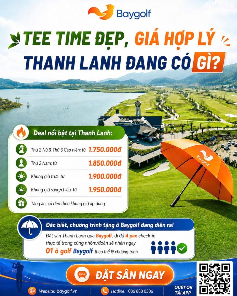 Giá Thanh Lanh: Đặt sân nhận ô Baygolf tháng 8 2 giá Thanh Lanh