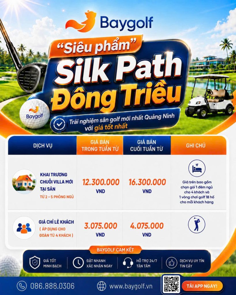 Combo golf Đông Triều Stay & Play tại Silk Path từ 3.075K/người 2 combo golf Đông Triều