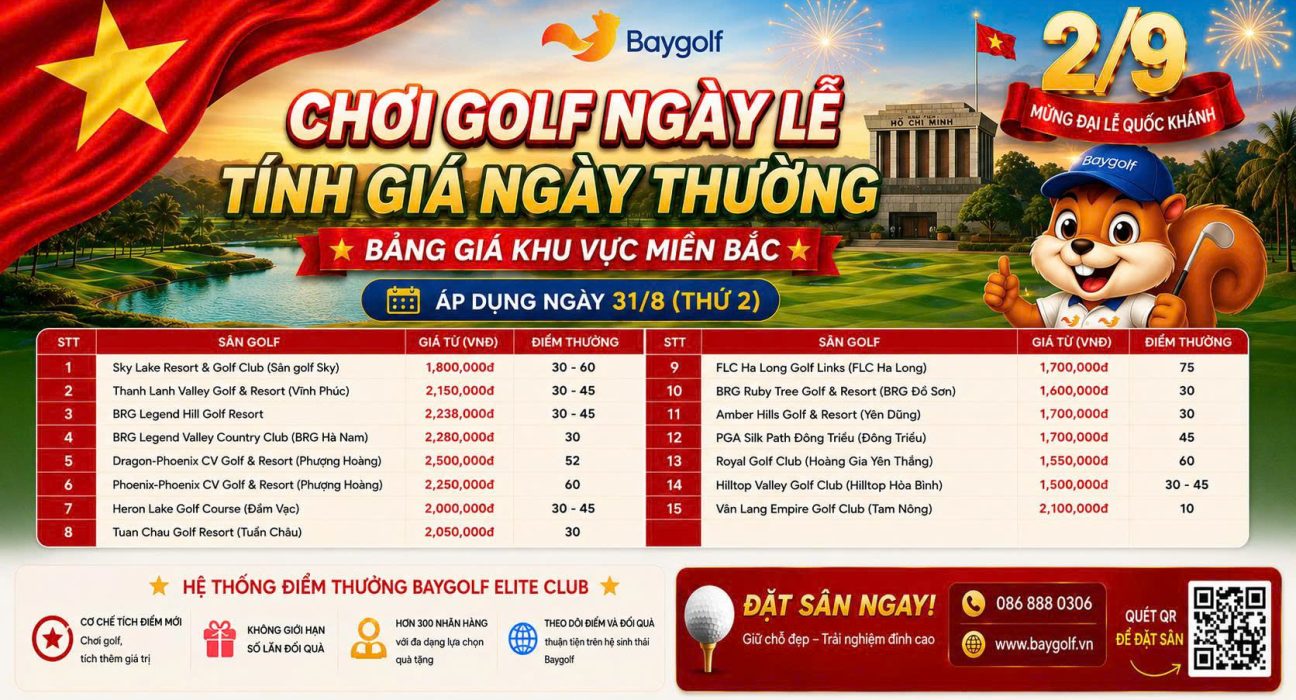 giá sân golf dịp 2/9