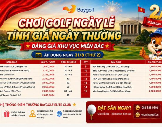 giá sân golf dịp 2/9