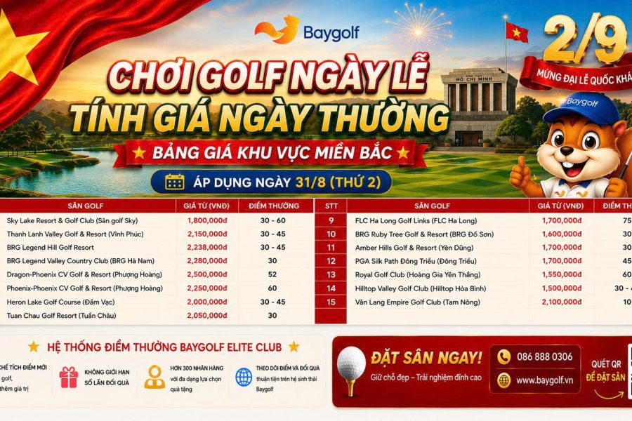 giá sân golf dịp 2/9