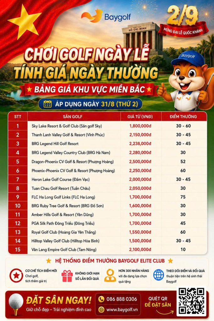 giá sân golf dịp 2/9