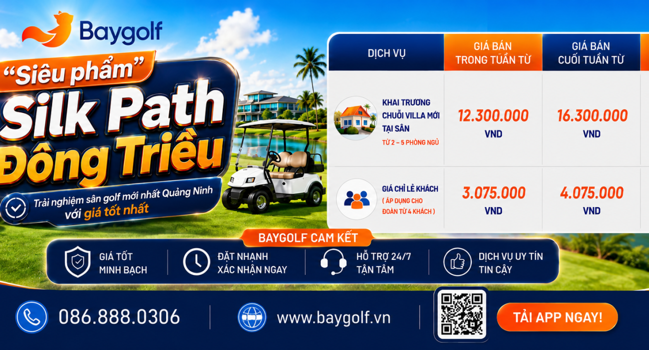 Combo golf Đông Triều Stay & Play tại Silk Path từ 3.075K/người 1 combo golf Đông Triều