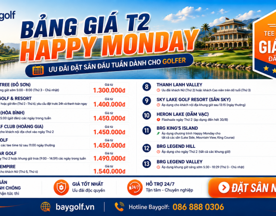 đặt sân golf đầu tuần