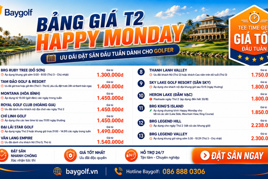 đặt sân golf đầu tuần