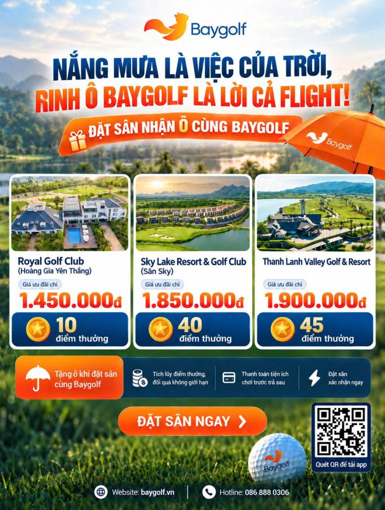 Đặt sân golf Baygolf nhận ô cao cấp – 3 sân hot từ 1.450K 2 đặt sân golf Baygolf
