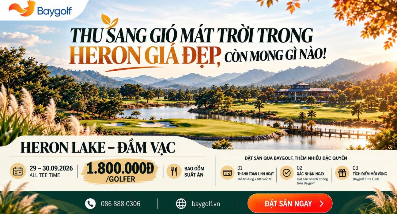 Giá sân golf Heron Lake 1.800K: All tee-time ngày 29–30/09 1 giá sân golf Heron Lake