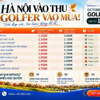bảng giá sân golf tháng 10 khu vực miền bắc