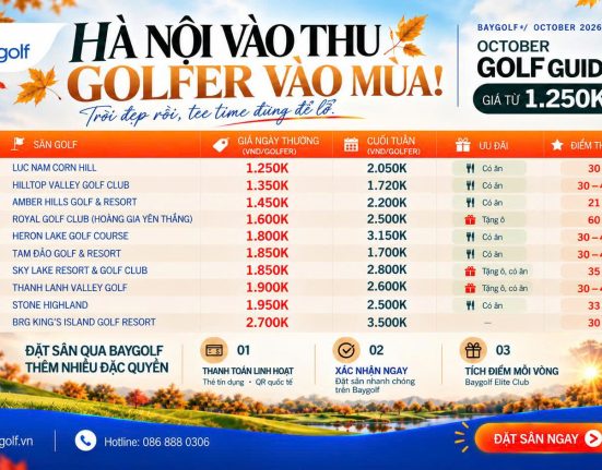 bảng giá sân golf tháng 10 khu vực miền bắc