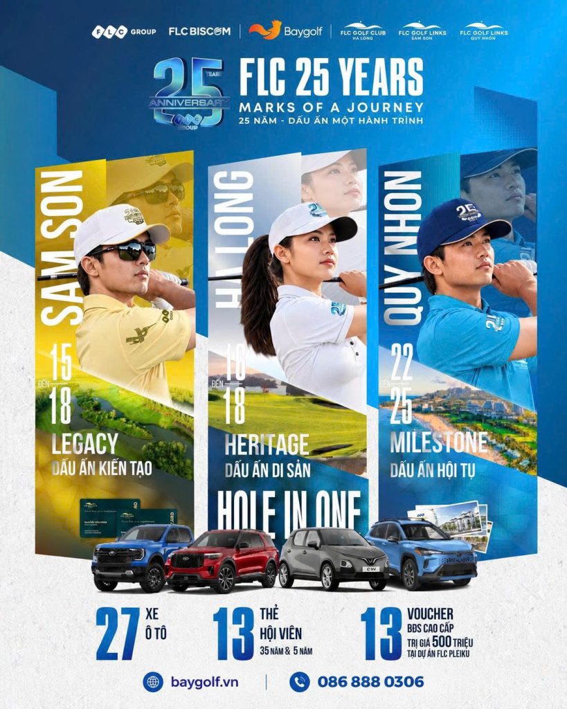 Chuỗi giải golf FLC 2026: Hơn 1.500 golfer tranh tài tháng 10 3 chuỗi giải golf FLC 2026