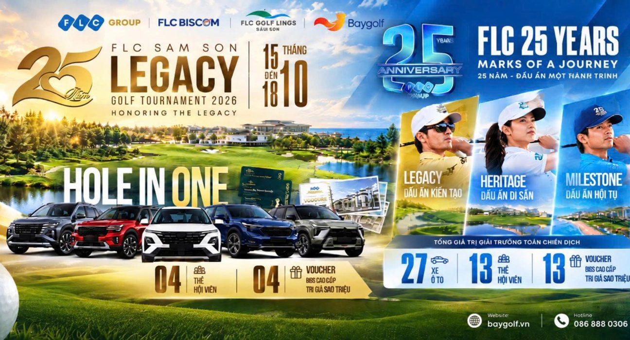 Chuỗi giải golf FLC 2026: Hơn 1.500 golfer tranh tài tháng 10 1 chuỗi giải golf FLC 2026